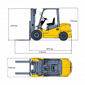 Чертеж Вилочный погрузчик Aurora Forklift CPCD25-WS1K2C, 2,5т, Дизельный