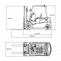 Чертеж Электропогрузчик Aurora Forklift FB15-N1QZ1, 1.5т, Кислотный