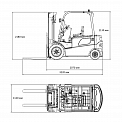 Чертеж Электропогрузчик Aurora Forklift CPD18-GB2LI, 1.8т, Li-ion